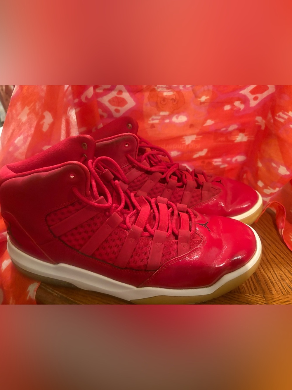 Red High-Top Athletic Sneakers - Jordan-Inspired Women’s Shoes